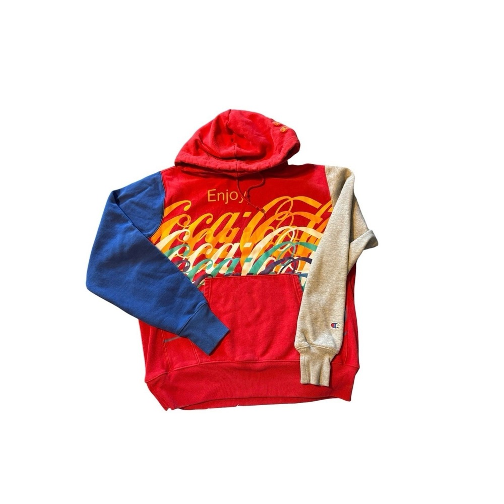 Champion x Coca Cola Reverse Weave Hoodie Multicolor Embroidery Men's Size Large